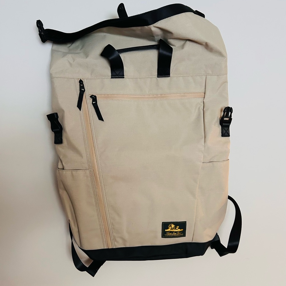 New Aime Leon Dore (ALD) Nylon Unisphere Logo Patch Backpack Bag in Twill